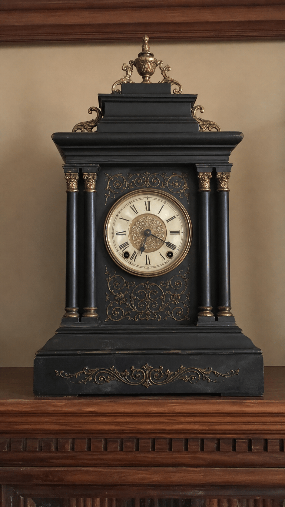 A Victorian slate mantel clock identified by Curio